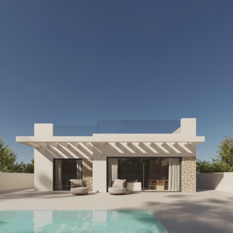 Villa en venta obra nueva con solárium en Polop