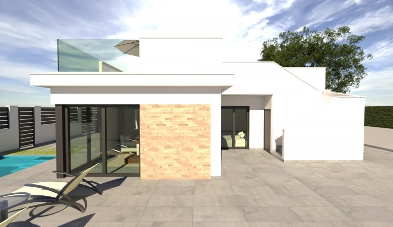 Villa obra nueva en venta con piscina en Los Alcázares