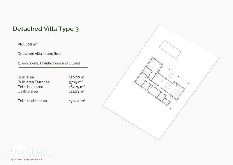 Villa en venta obra nueva con piscina en Peñáguila