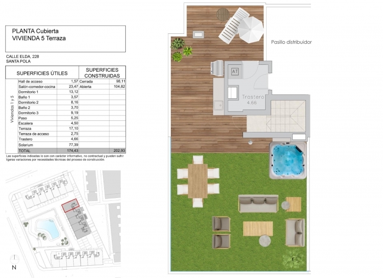 Ático en venta obra nueva con solárium en Santa Pola