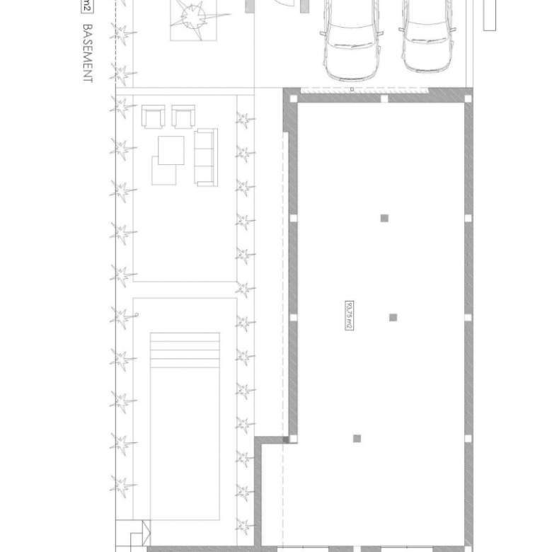 Villa de 3 dormitorios en una planta con piscina privada y sótano a la venta en Finestrat