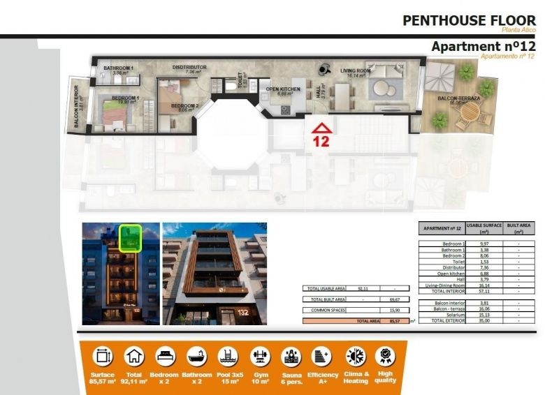 Ático en venta obra nueva en Playa del Cura Torrevieja