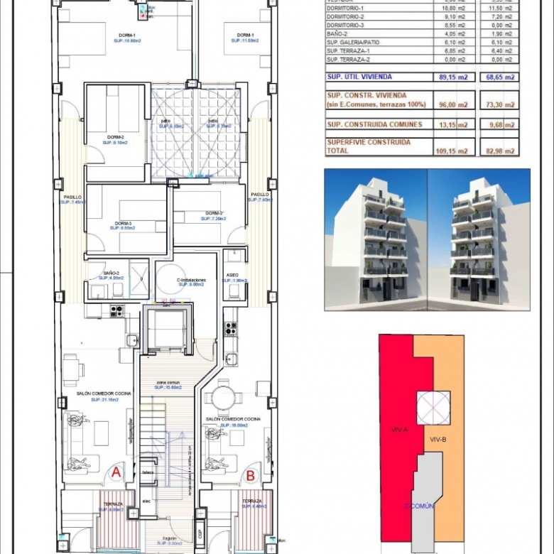 Apartamento de nueva construcción con 3 dormitorios a tan solo 150m de la playa a la venta en Torrevieja