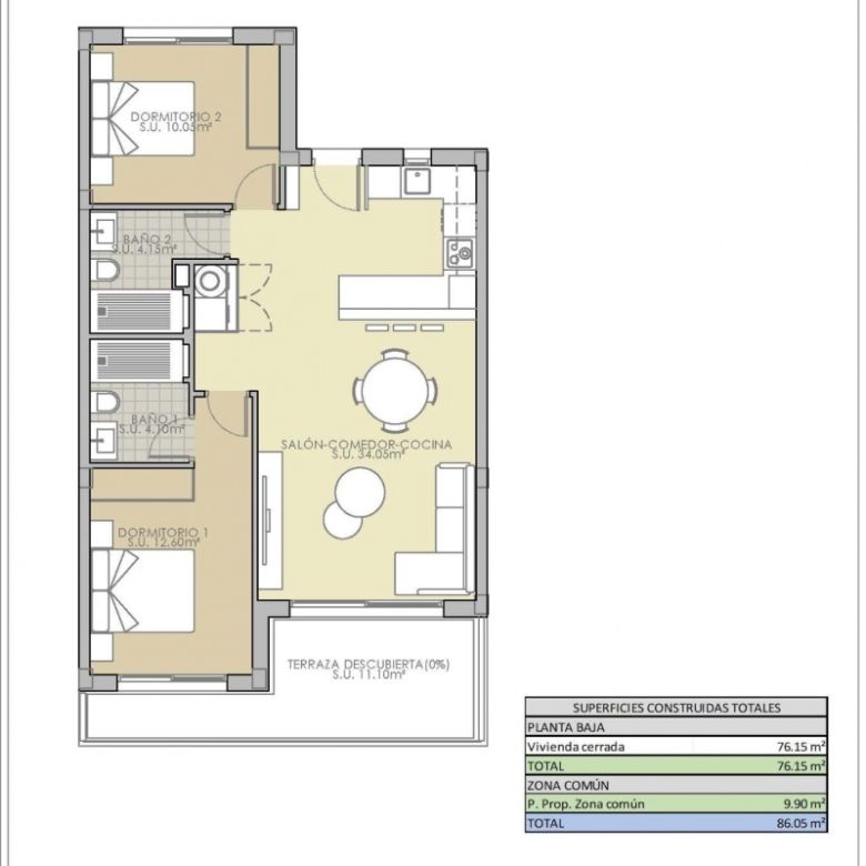 Piso en venta obra nueva 2 dormitorios en Rojales