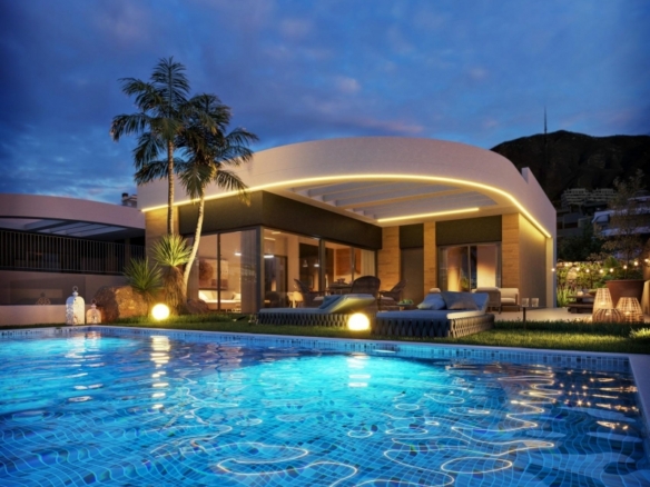Villa de lujo de 3 dormitorios con piscina privada y  vistas panorámicas al mar en Finestrat