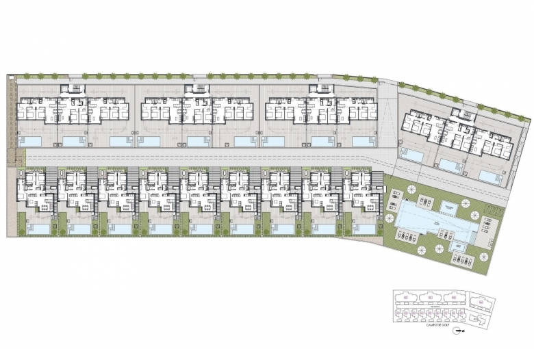Villa de nueva construcción con 3 dormitorios y piscina privada en venta en primera linea de Golf( Los Alcázares)