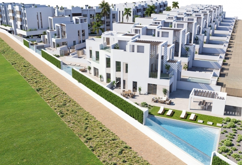 Villas de nueva construcción con piscina privada en Serena Golf-Los Alcázares