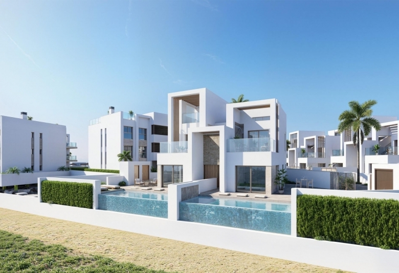 Villas de nueva construcción con piscina privada en Serena Golf-Los Alcázares