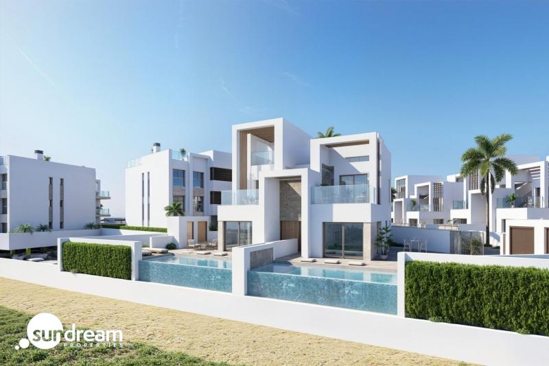 Villas de nueva construcción con piscina privada en Serena Golf-Los Alcázares