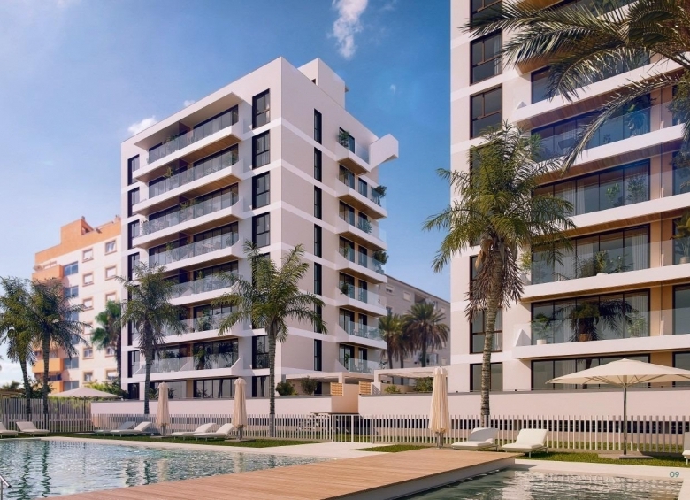 Ático de nueva construcción con 2 dormitorios cerca de la playa y del puerto deportivo en Guardamar del Segura
