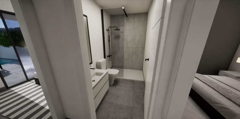 Villa adosada de nueva construcción en esquina con 3 dormitorios, piscina privada y solárium en Torre Pacheco(Murcia)