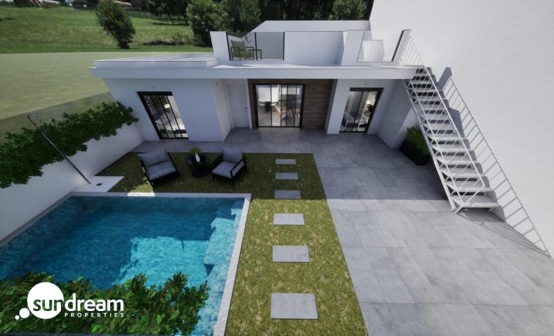 g_42842-11-18 Villa adosada de nueva construcción en esquina con 3 dormitorios, piscina privada y solárium en Torre Pacheco(Murcia)