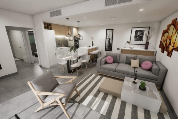 Villa adosada de nueva construcción en esquina con 3 dormitorios, piscina privada y solárium en Torre Pacheco(Murcia)
