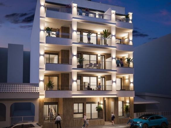 Ático de nueva cosntrucción con 2 dormitorios a 300m. de la playa en Torrevieja(Alicante)
