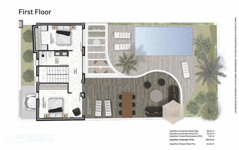 Villa de 2 plantas con 3 dormitorios a la venta en Heredades-Rojales