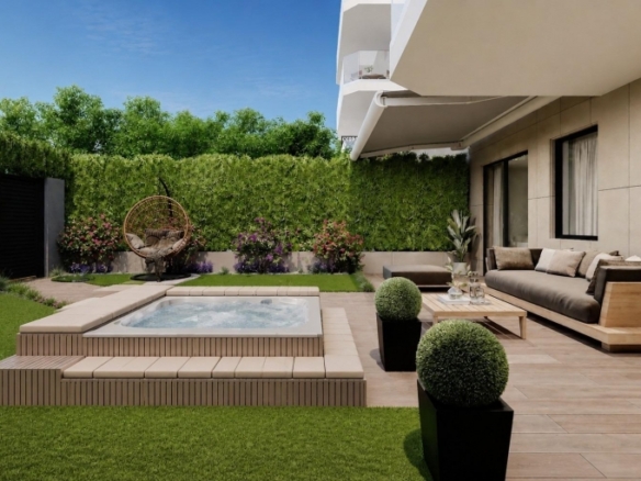 Apartamento de planta baja con 2 dormitoriosy jardín privado a la venta en Villajoyosa