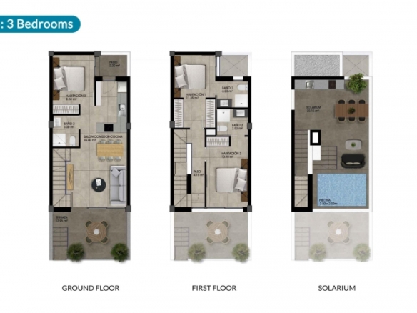Adosado moderno con 3 dormitorios, sotano y solarium privado a la venta en Dolores.