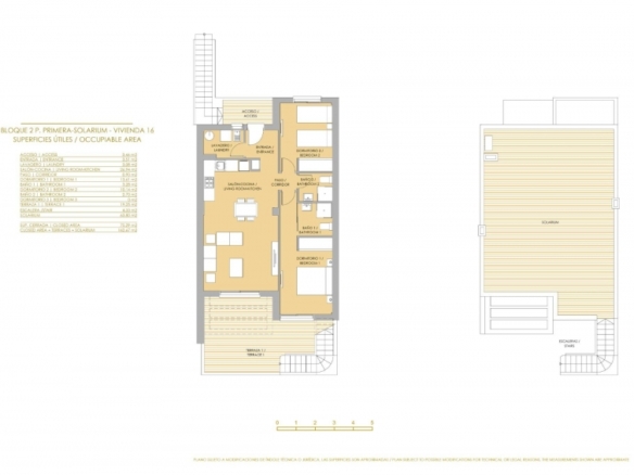 Bungalow de planta alta con 2 dormitorios y solarium privado en Vistabella Golf(Orihuela)