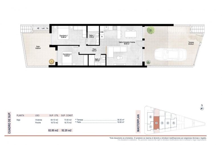 Apartamento de planta baja con 2 dormitorios y amplia terraza en venta(San Pedro del Pinatar)