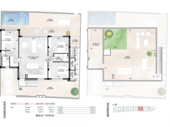 VILLAS PAREADAS EN UNA SOLA PLANTA DE NUEVA CONSTRUCCIÓN EN SUCINA