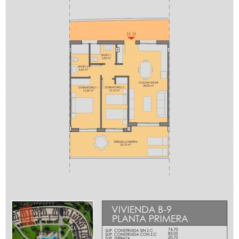 Apartamento de lujo de 2 dormitorios frente al campo de golf y cerca del mar en Los Alcázares