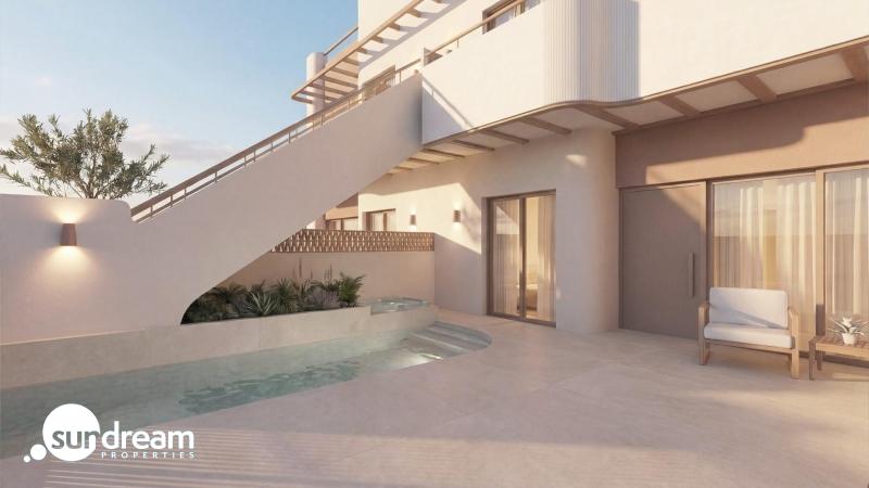 g_43233-10-23 Bungalow de planta alta con 2 dormitorios y piscina privada a la venta en Pilar de la Horadada.