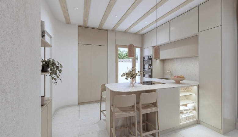 Bungalow de planta alta con 2 dormitorios y piscina privada a la venta en Pilar de la Horadada.