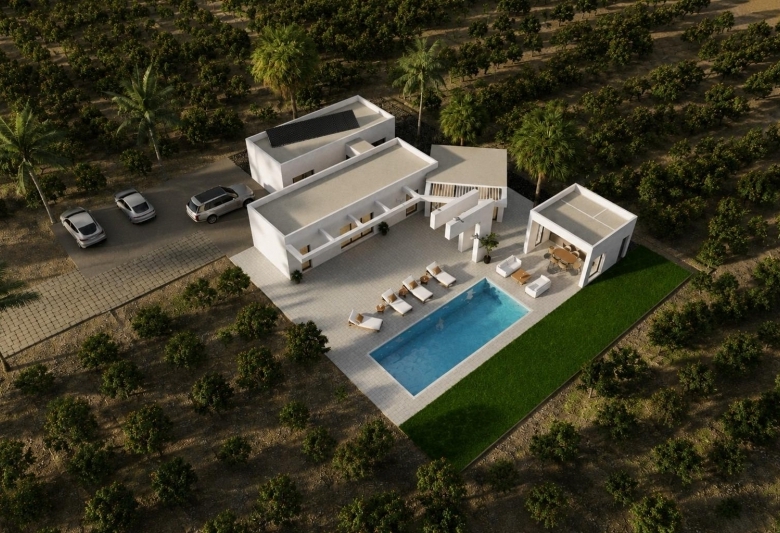 Villa de 4 dormitorios con piscina privada en parcela de 11000m2 a la venta en Benejuzar(Alicante)