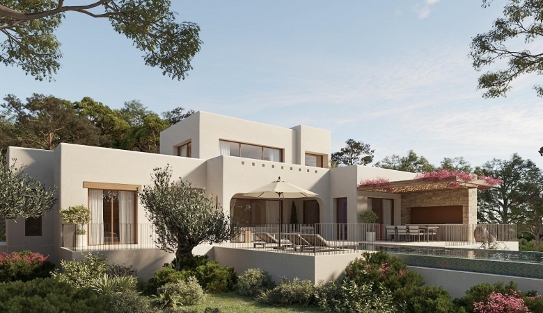Villa de lujo de estilo ibicenco con 3 dormitorios a solo 1 km de la playa en La Fustera(Benissa)