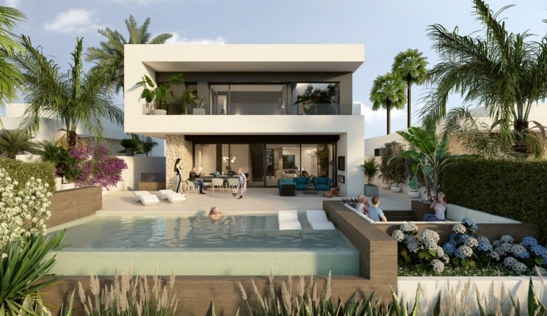 Exclusiva villa de nueva construcción con 3 dormitorios en primera línea de campo de golf en La Finca Golf Resort(Algorfa)