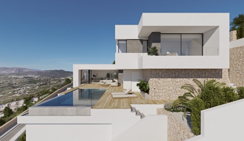Villa de lujo con 3 dormitorios y piscina infinita con espectaculares panorámicas al mar en Benitachell(Alicante)