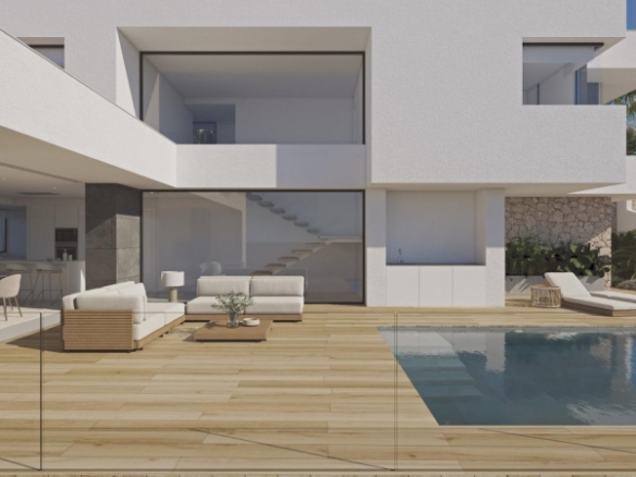 Villa de lujo con 3 dormitorios y piscina infinita con espectaculares panorámicas al mar en Benitachell(Alicante)