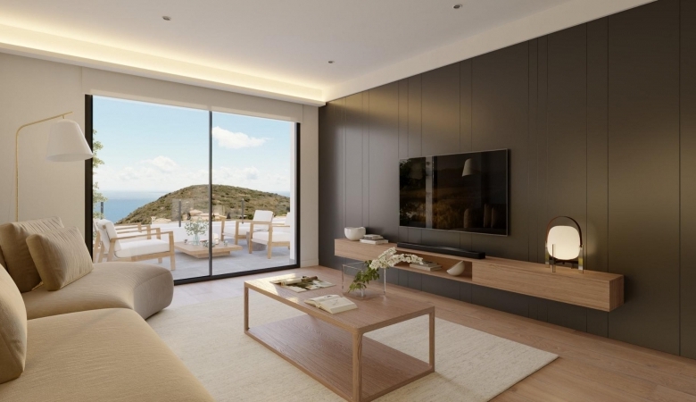 Apartamento de 3 dormitorios con vistas abiertas a la naturaleza y al mediterráneo en Benitatxell