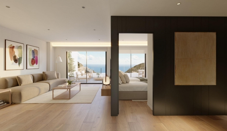 Apartamento de 3 dormitorios con vistas abiertas a la naturaleza y al mediterráneo en Benitatxell
