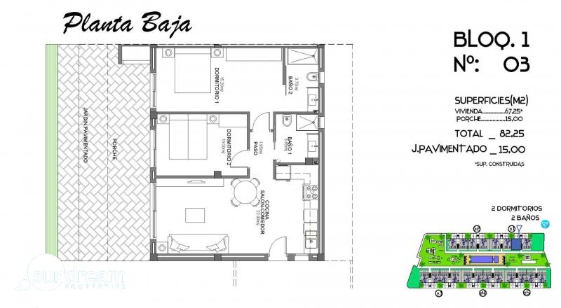 g_39032-4-20 Planta baja en venta con garaje en Golf Resort Algorfa