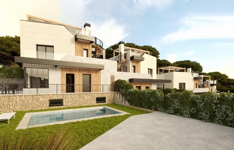 VILLA PAREADA DE 3 DORMITORIOS CON SOLARIUM Y PISCINA PRIVADA  EN POLOP.