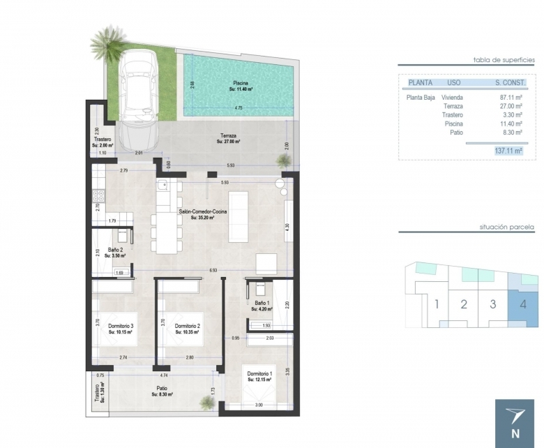 Bungalow de planta baja de 3 dormitorios a la venta en San Pedro del Pinatar