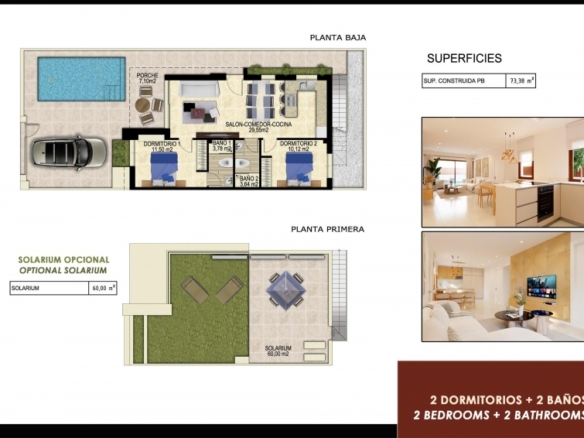 Vivienda pareada de 2 dormitorios de nueva construcción en Golf Resort, Orihuela