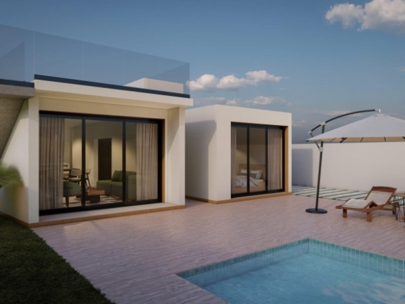 Villa de estilo ibicenco de una sola planta de 3 dormitorios a la venta en Fortuna(Murcia)