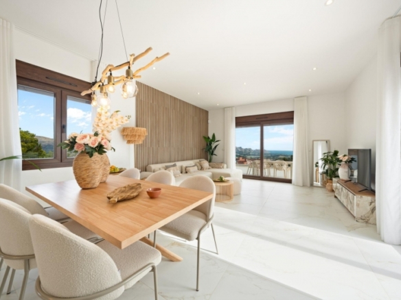 Villa de nueva construcción de una planta y piscina privada en Polop