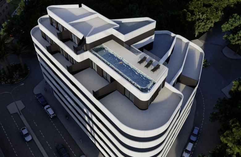 Ático de nueva construcción de 1 dormitorio a la venta a pocos pasos de la playa en Calpe.