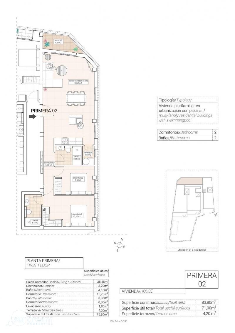 g_40340-8-9 Apartamento nuevo de 2 dormitorios a la venta en Hondón de las Nieves