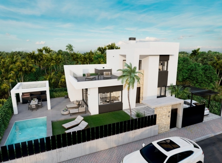 Villa en venta obra nueva con piscina en Orihuela Costa