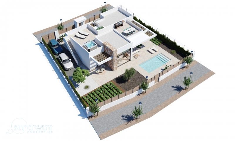 g_40730-9-13 Chalet en una planta con solarium y piscina privada en Golf Resort, Murcia