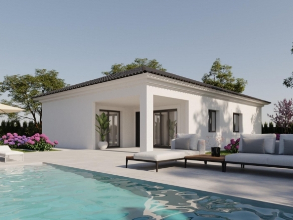 Villa en venta obra nueva con garaje y piscina en Pinós