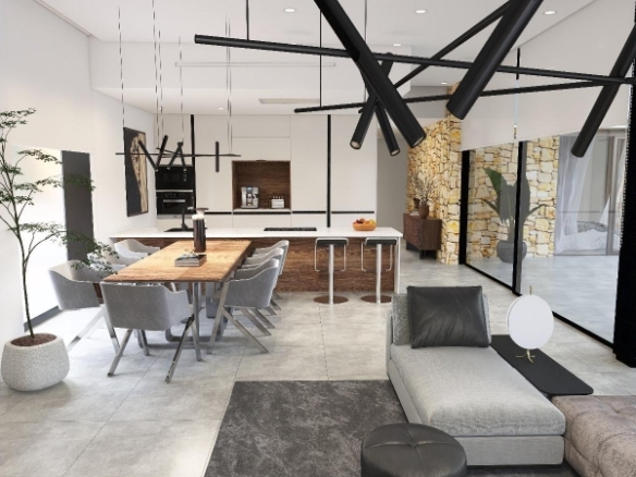 Villa en venta obra nueva con garaje y piscina en Pinós