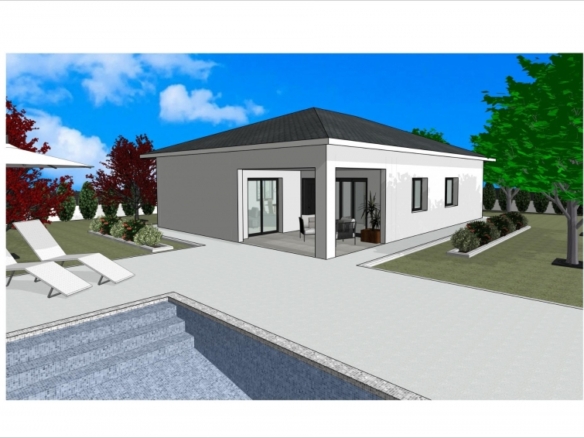 Villa en venta obra nueva con garaje y piscina en Pinós