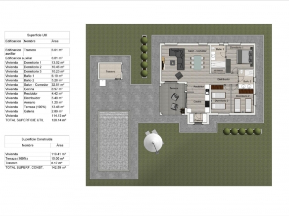 Villa 3 dormitorios de nueva construcciónen Pinoso(Alicante)