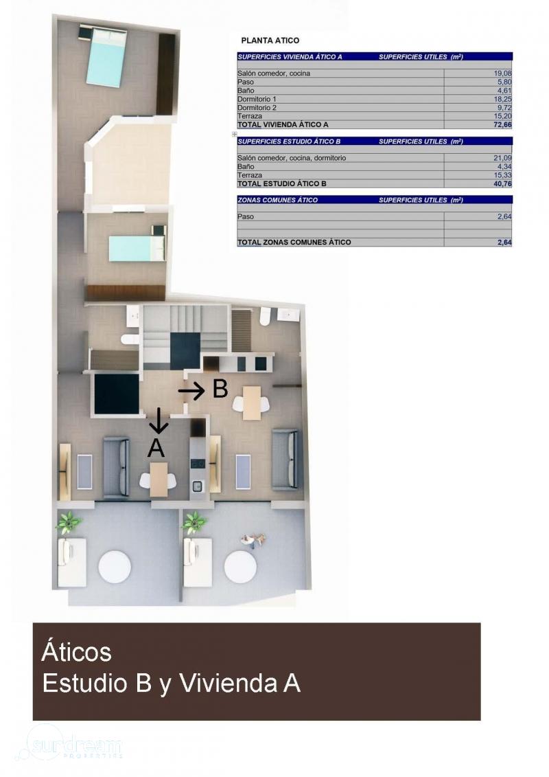 Ático en venta obra nueva zona centro de Torrevieja