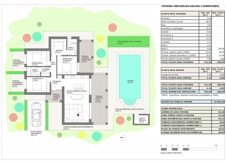 Villa en venta obra nueva con piscina y terreno Pinoso